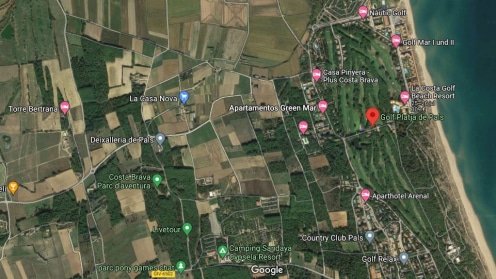 Golf Platja de Pals. Imagen de Google Maps