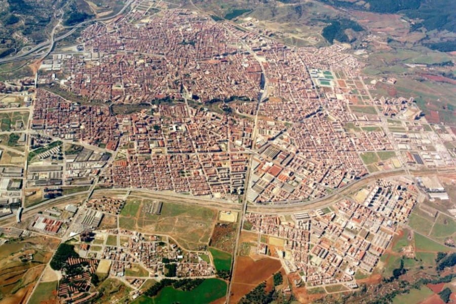 Aerial view of the neighborhoods of Terrassa