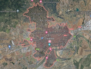 گردشگری در کوردوبا. نقشه شهر.