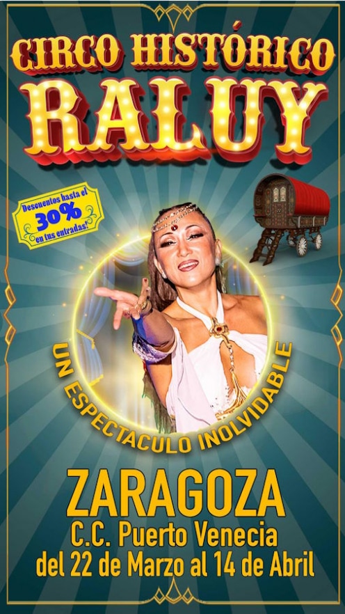 Raluy Circus i Zaragoza: Affisch med Rosa Raluy