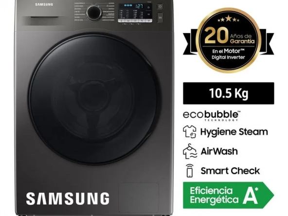 Las lavadoras del futuro ya están aquí. Lavadora Samsung del última generación.