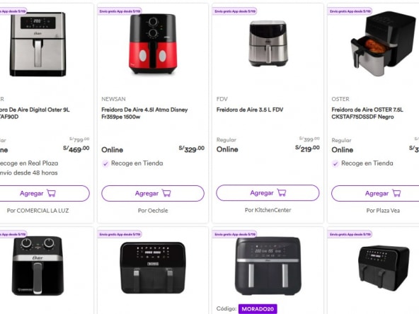 Las mejores freidoras de aire del mercado. Catálogo de productos.