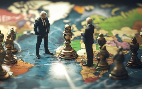 Litigio o negociación qué camino elegir cuando surge un conflicto empresarial. Personas enfrentadas.