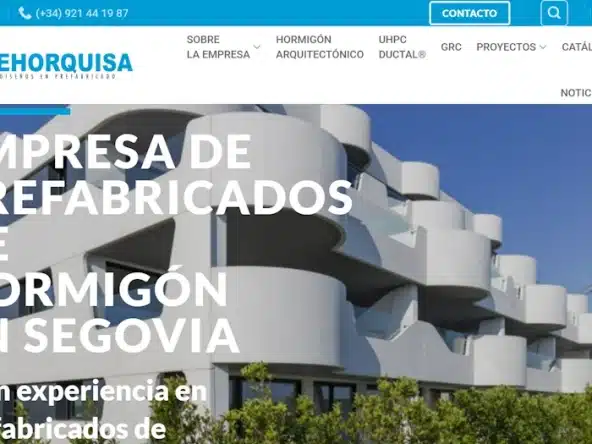Prehorquisa, líder en diseño prefabricados. Página web de Prehorquisa